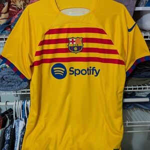 Nike Barcelona Yellow and Red Soccer Jersey